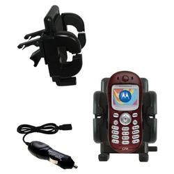 Gomadic Motorola C250 Auto Vent Holder with Car Charger - Uses TipExchange