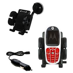Gomadic Motorola E375 Auto Windshield Holder with Car Charger - Uses TipExchange