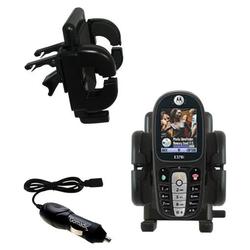 Gomadic Motorola E378i Auto Vent Holder with Car Charger - Uses TipExchange