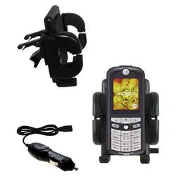 Gomadic Motorola E398 Auto Vent Holder with Car Charger - Uses TipExchange