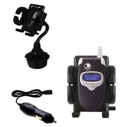 Gomadic Motorola E550 Auto Cup Holder with Car Charger - Uses TipExchange