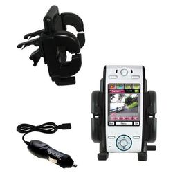 Gomadic Motorola E680 Auto Vent Holder with Car Charger - Uses TipExchange