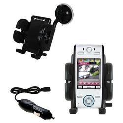 Gomadic Motorola E680 Auto Windshield Holder with Car Charger - Uses TipExchange