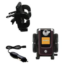 Gomadic Motorola E895 Auto Vent Holder with Car Charger - Uses TipExchange