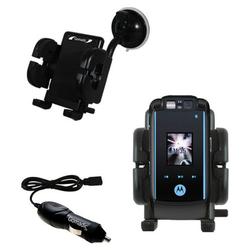 Gomadic Motorola KRZR MAXX Auto Windshield Holder with Car Charger - Uses TipExchange
