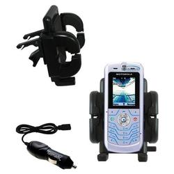 Gomadic Motorola L6 Auto Vent Holder with Car Charger - Uses TipExchange
