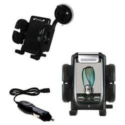 Gomadic Motorola MOTOMING A1200 Auto Windshield Holder with Car Charger - Uses TipExchange
