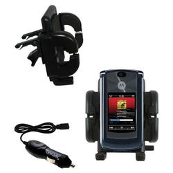 Gomadic Motorola MOTORAZR 2 V8 Auto Vent Holder with Car Charger - Uses TipExchange