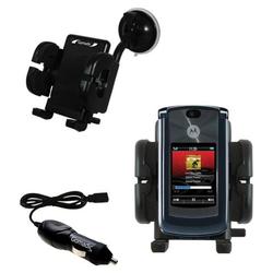 Gomadic Motorola MOTORAZR 2 V8 Auto Windshield Holder with Car Charger - Uses TipExchange