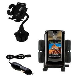 Gomadic Motorola MOTORAZR 2 V9m Auto Cup Holder with Car Charger - Uses TipExchange