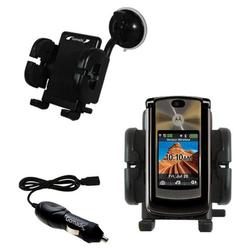 Gomadic Motorola MOTORAZR 2 V9m Auto Windshield Holder with Car Charger - Uses TipExchange