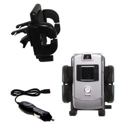Gomadic Motorola MOTORAZR V3a Auto Vent Holder with Car Charger - Uses TipExchange