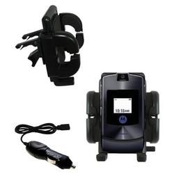 Gomadic Motorola MOTORAZR V3t Auto Vent Holder with Car Charger - Uses TipExchange