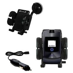 Gomadic Motorola MOTORAZR V3t Auto Windshield Holder with Car Charger - Uses TipExchange