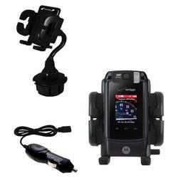 Gomadic Motorola MOTORAZR maxx Ve Auto Cup Holder with Car Charger - Uses TipExchange