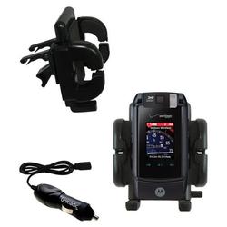 Gomadic Motorola MOTORAZR maxx Ve Auto Vent Holder with Car Charger - Uses TipExchange