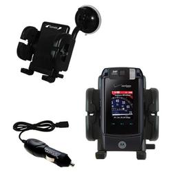 Gomadic Motorola MOTORAZR maxx Ve Auto Windshield Holder with Car Charger - Uses TipExchange