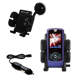 Gomadic Motorola MOTORIZR Z3 Auto Windshield Holder with Car Charger - Uses TipExchange