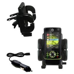 Gomadic Motorola MOTORIZR Z8 Auto Vent Holder with Car Charger - Uses TipExchange