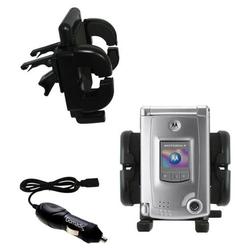 Gomadic Motorola MPx300 Auto Vent Holder with Car Charger - Uses TipExchange