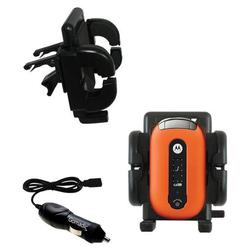 Gomadic Motorola PEBL U6 Auto Vent Holder with Car Charger - Uses TipExchange