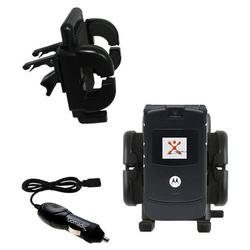 Gomadic Motorola RAZR V3 Auto Vent Holder with Car Charger - Uses TipExchange