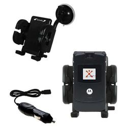 Gomadic Motorola RAZR V3 Auto Windshield Holder with Car Charger - Uses TipExchange