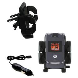 Gomadic Motorola RAZR V3c Auto Vent Holder with Car Charger - Uses TipExchange