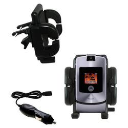 Gomadic Motorola RAZR V3i Auto Vent Holder with Car Charger - Uses TipExchange