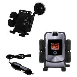 Gomadic Motorola RAZR V3i Auto Windshield Holder with Car Charger - Uses TipExchange