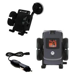 Gomadic Motorola RAZR V3m Auto Windshield Holder with Car Charger - Uses TipExchange