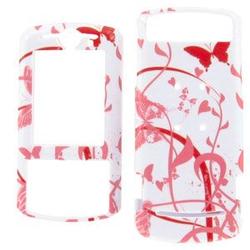 Wireless Emporium, Inc. Motorola RIZR Z6tv White w/Pink & Red Butterflies Snap-On Protective Case