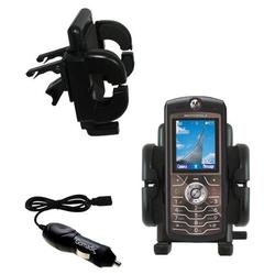 Gomadic Motorola SLVR Auto Vent Holder with Car Charger - Uses TipExchange