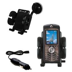 Gomadic Motorola SLVR Auto Windshield Holder with Car Charger - Uses TipExchange