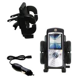 Gomadic Motorola SLVR L7 Auto Vent Holder with Car Charger - Uses TipExchange