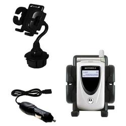 Gomadic Motorola T721 Auto Cup Holder with Car Charger - Uses TipExchange