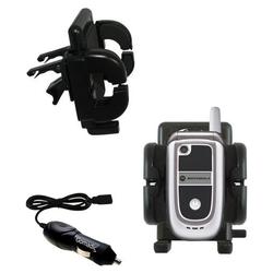 Gomadic Motorola V235 Auto Vent Holder with Car Charger - Uses TipExchange