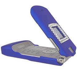 Wireless Emporium, Inc. Motorola V3/V3m/V3c Bling Rubberized Blue Snap-On Protective Case Faceplate