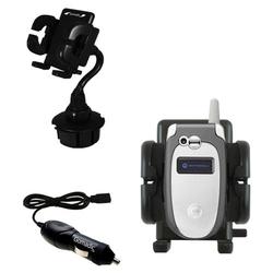 Gomadic Motorola V547 Auto Cup Holder with Car Charger - Uses TipExchange