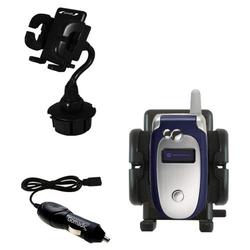 Gomadic Motorola V551 Auto Cup Holder with Car Charger - Uses TipExchange