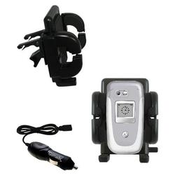 Gomadic Motorola V560 Auto Vent Holder with Car Charger - Uses TipExchange