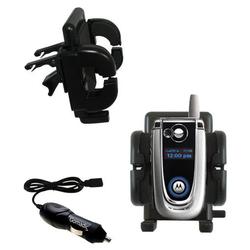 Gomadic Motorola V600 Auto Vent Holder with Car Charger - Uses TipExchange