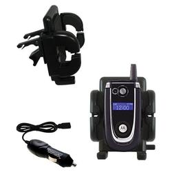 Gomadic Motorola V620 Auto Vent Holder with Car Charger - Uses TipExchange