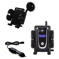 Gomadic Motorola V620 Auto Windshield Holder with Car Charger - Uses TipExchange