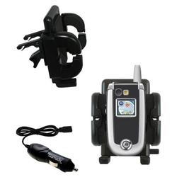 Gomadic Motorola V635 Auto Vent Holder with Car Charger - Uses TipExchange