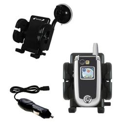Gomadic Motorola V635 Auto Windshield Holder with Car Charger - Uses TipExchange