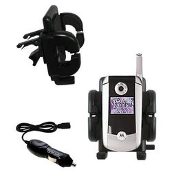 Gomadic Motorola V710 Auto Vent Holder with Car Charger - Uses TipExchange