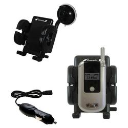 Gomadic Motorola V810 Auto Windshield Holder with Car Charger - Uses TipExchange