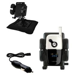 Gomadic Motorola V872 Auto Bean Bag Dash Holder with Car Charger - Uses TipExchange