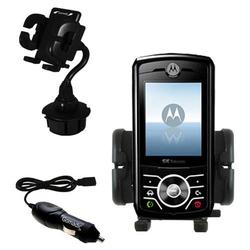Gomadic Motorola Z Slider Auto Cup Holder with Car Charger - Uses TipExchange